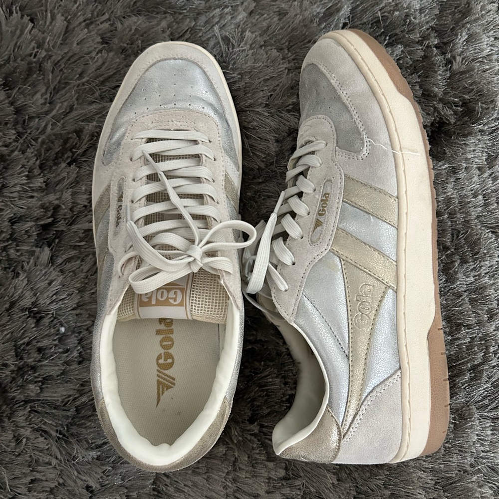 Anthropologie x Gola silver + gold sneakers 10 or EU40